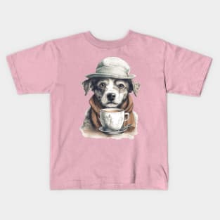 border collie and coffee Kids T-Shirt